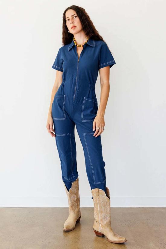  노블 점프수트 유틸리티 슈트 네이비/콘트라스트 스티치