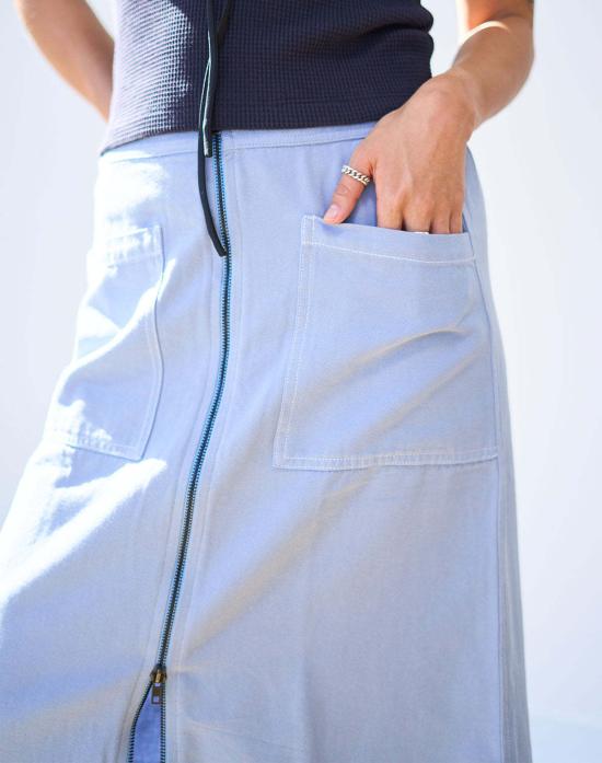  노블 데님 스커트 유틸리티 스커트 페블 블루 - NOBLE