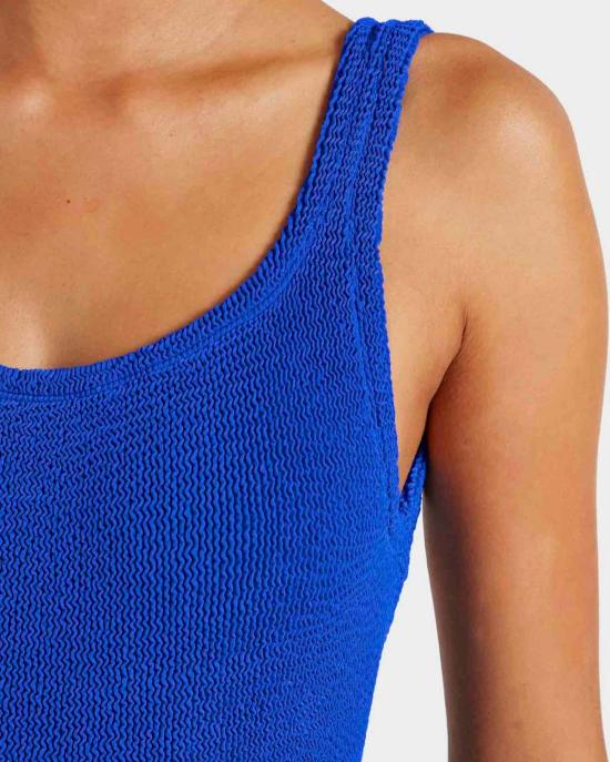  훈자 지 원피스 수영복 훈자 G 스퀘어넥 원피스 로얄 블루 - HUNZA G