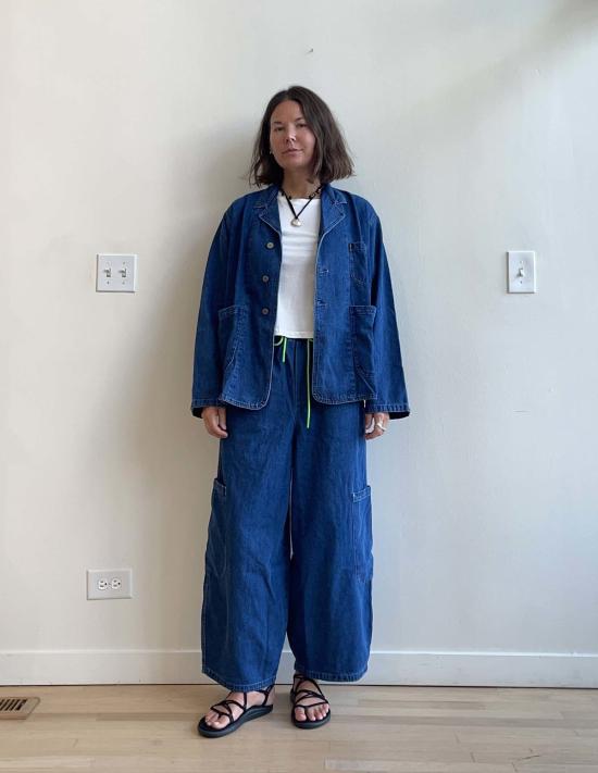  밀스 데님 팬츠 식사용 데님 셰프 바지 - MEALS