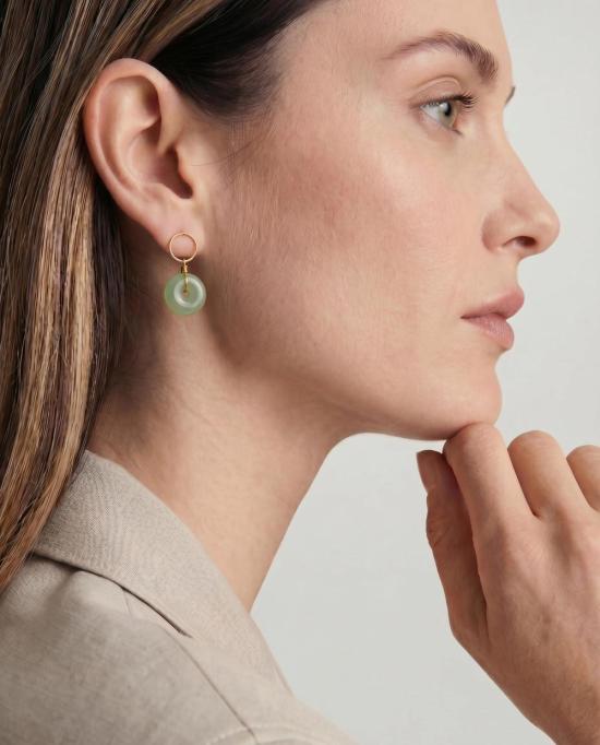  세레 이어링 세리 코인 제이드 할로우  그린 - SEREE