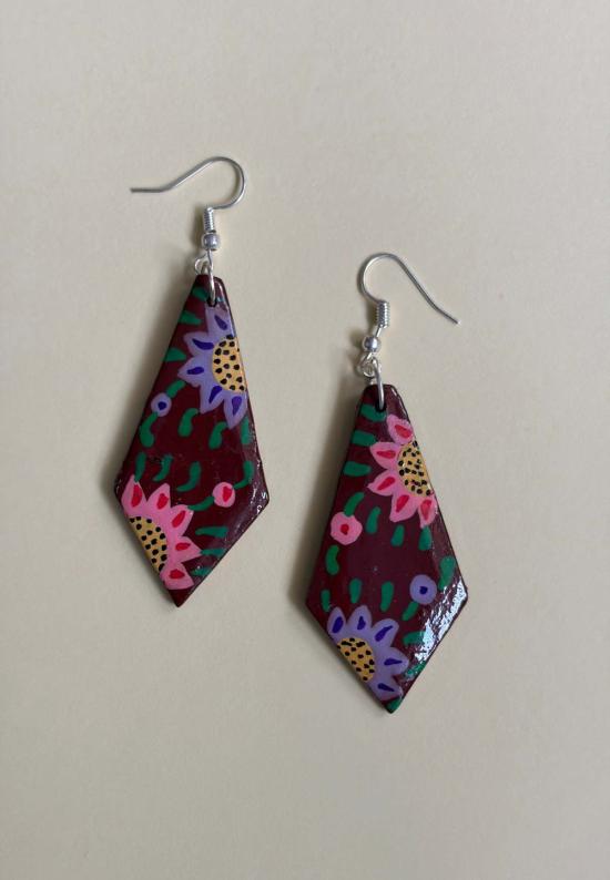  이키비 이어링 이어 플뢰르 귀걸이 브라운