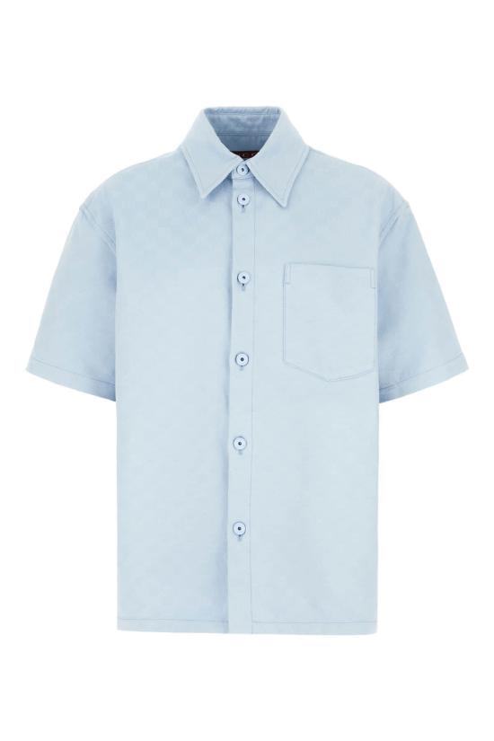  구찌 반팔 셔츠 파스텔 라이트 블루 코튼  라이트 블루