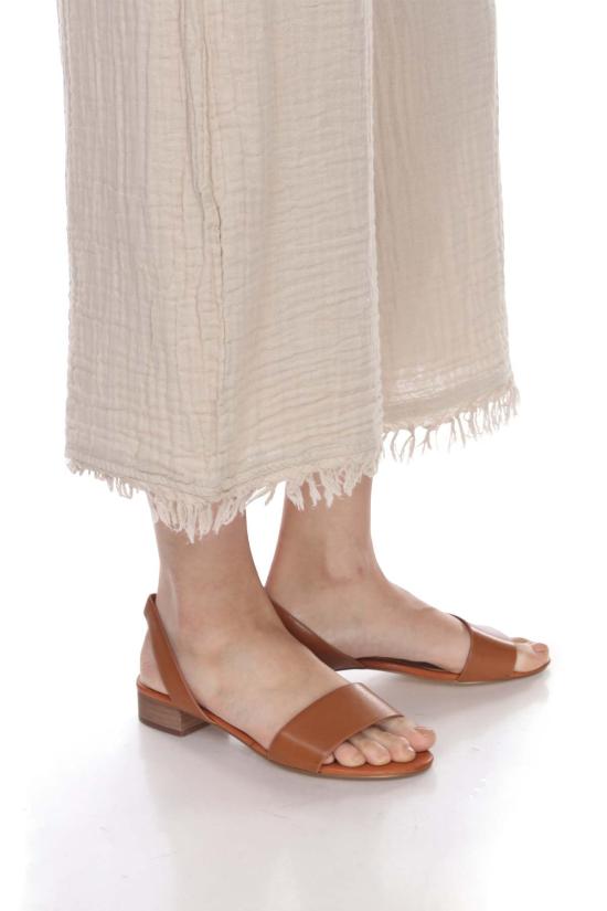  어니스트 코튼 크롭 팬츠 프레이드 크롭 팔라초 팬츠 - HONEST COTTON