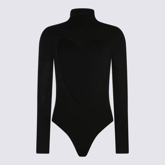  알라이아 바디수트 티셔츠 비스코스 바디수트 느와르 Alaia - ALAIA