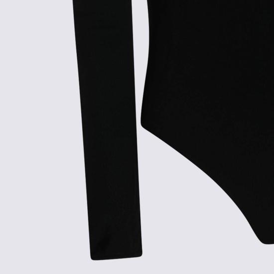  알라이아 바디수트 티셔츠 비스코스 바디수트 느와르 Alaia - ALAIA