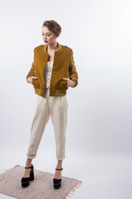  나누슈카 코트 Nanushka 모피 슬리브 배리스티 재킷 커리 - NANUSHKA