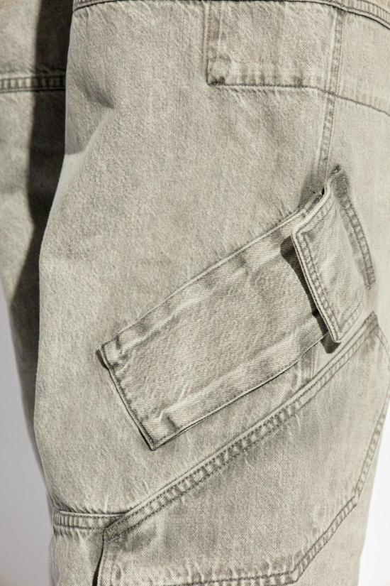  베르사체 데님 팬츠 포켓 디테일 카고 진 그레이 - VERSACE