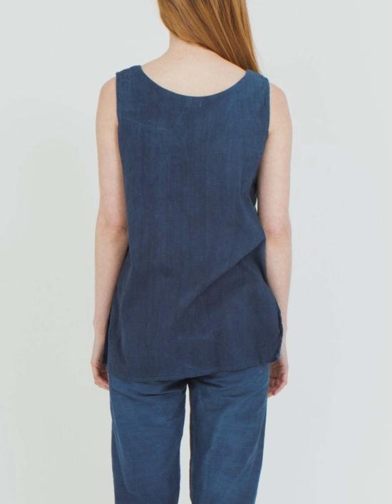  포엠 민소매 티셔츠 롱 코튼 탱크탑 딥 인디고 - PO EM
