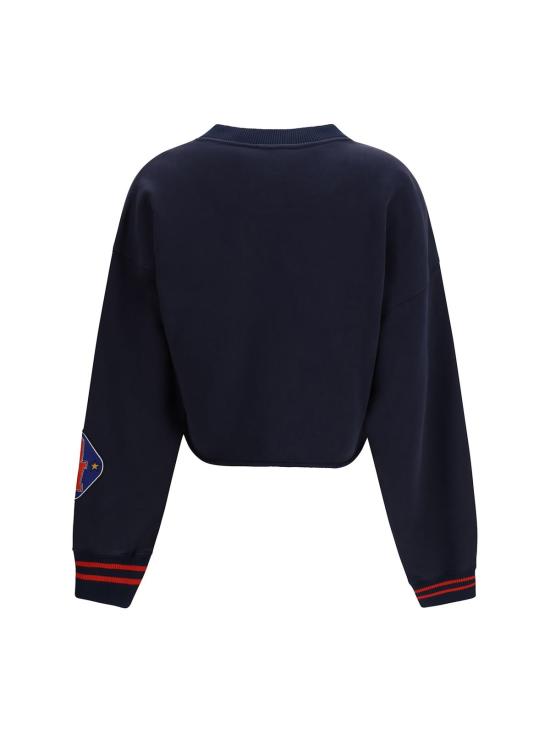  오프화이트 스웨터 로얄 패치 크롭 스웨트셔츠 - OFF WHITE