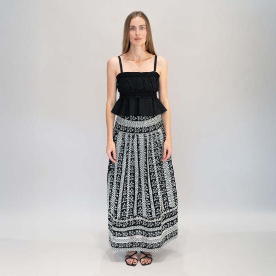  Loretta Caponi 롱 스커트 Castagneto 스커트 Natures Score - OTHER BRANDS