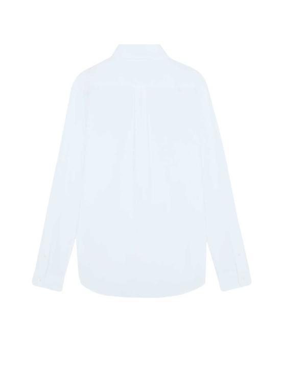  메종키츠네 긴팔 셔츠 메종 키츠네 옥스포드 코튼 , 여우 로고 자수, 블루 색상 - MAISON KITSUNE