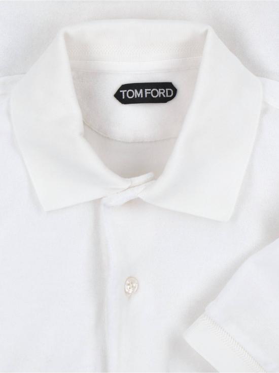  톰포드 폴로 티셔츠 톰 포드 반팔 폴로 셔츠 화이트 - TOMFORD
