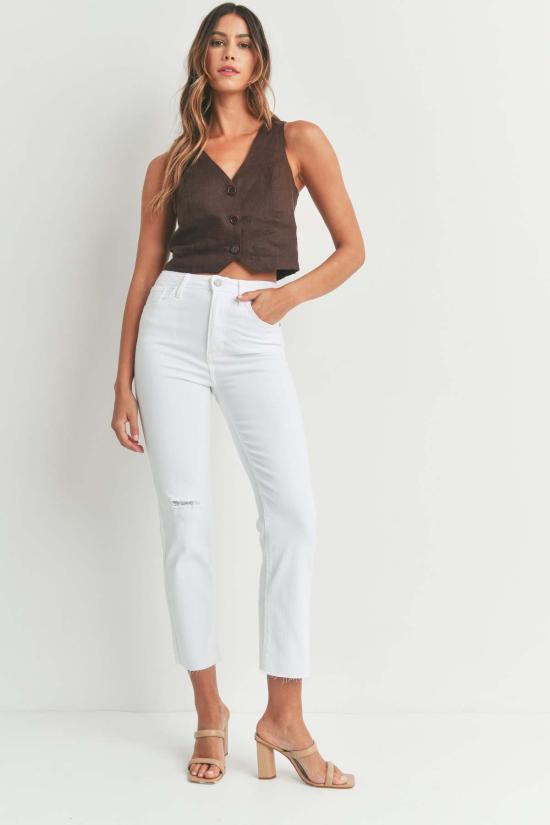  저스트 블랙 데님 데님 팬츠 빈티지 슬림 스트레이트 - JUST BLACK DENIM