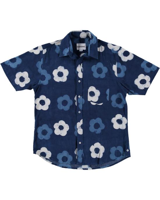  DUSHYANT. 반팔 셔츠 두샨트. 포크 반팔 셔츠, 핸드 블록 프린트