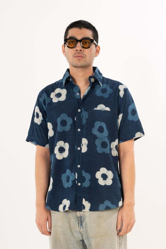  DUSHYANT. 반팔 셔츠 두샨트. 포크 반팔 셔츠, 핸드 블록 프린트 - OTHER BRANDS