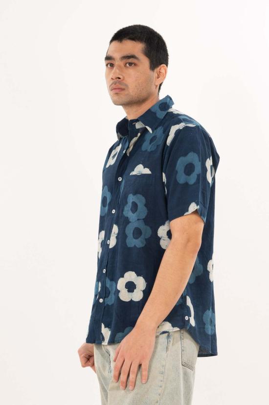  DUSHYANT. 반팔 셔츠 두샨트. 포크 반팔 셔츠, 핸드 블록 프린트 - OTHER BRANDS