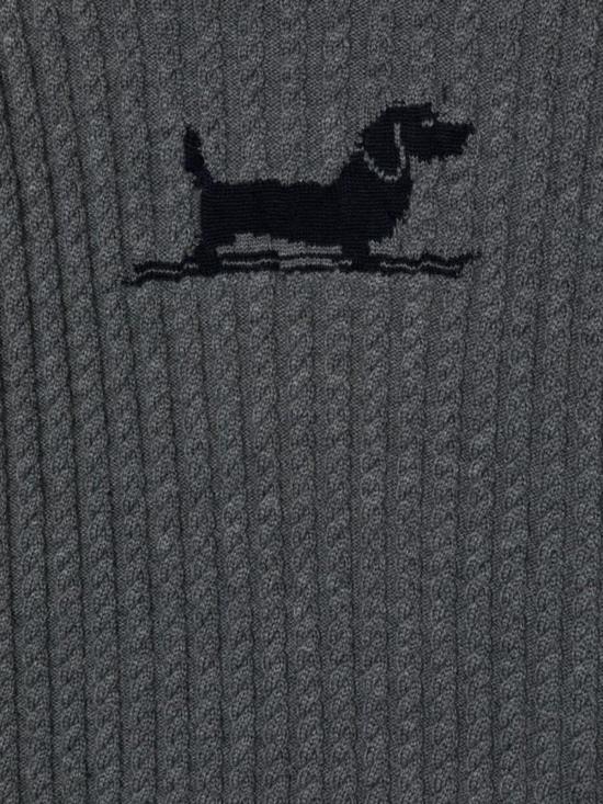  톰브라운 스웨터 톰 브라운 베이비 케이블 크루넥 풀오버 그레이 - THOM BROWNE