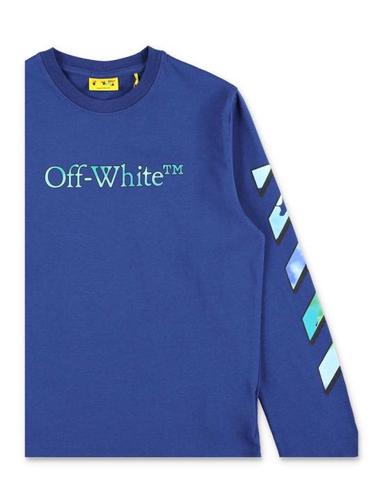  [키즈] 오프화이트 탑 아동용  긴팔 티셔츠 블루엣 - OFF WHITE