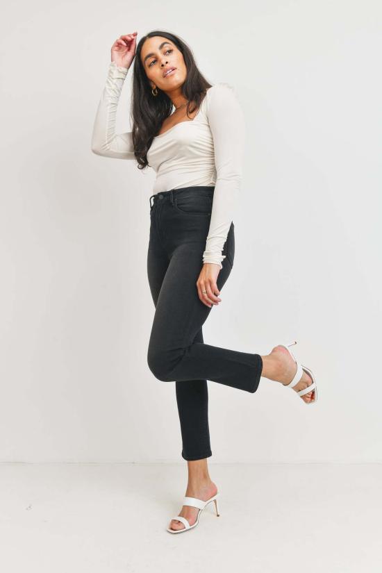  저스트 블랙 데님 데님 팬츠 테이퍼드 스트레이트 - JUST BLACK DENIM