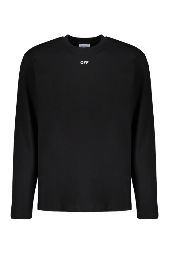  오프화이트 긴팔 티셔츠 블랙