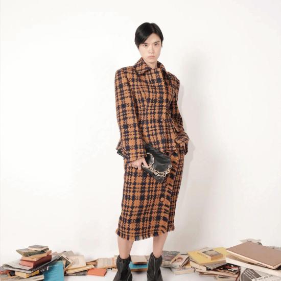  Zimo 수트 자켓 지모 트위드 블레이저 브라운/네이비 트위드 - OTHER BRANDS