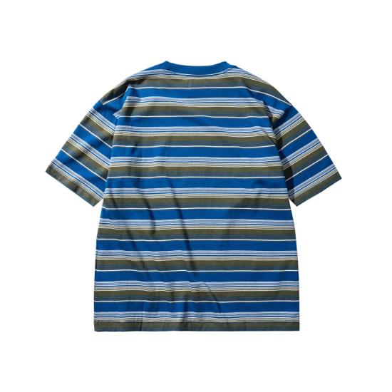  마켓 반팔 티셔츠 스마일리 락업 스트라이프 티셔츠 - MARKET