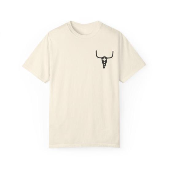  Ghost Town Ranch 반팔 티셔츠 고스트 타운 랜치 Gtr 불 아이콘 가먼트 다이드 티 본