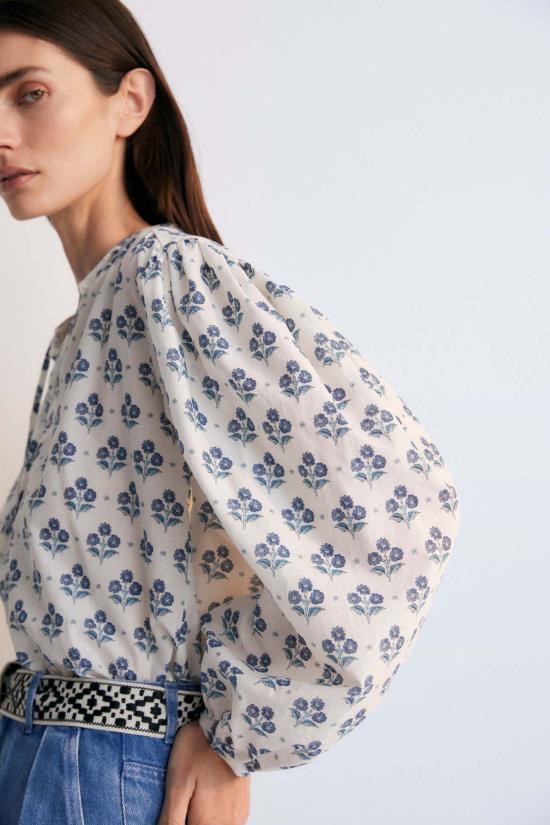  더뉴소사이어티 블라우스 뉴 소사이어티 엘레니  블루 플로럴 - THE NEW SOCIETY