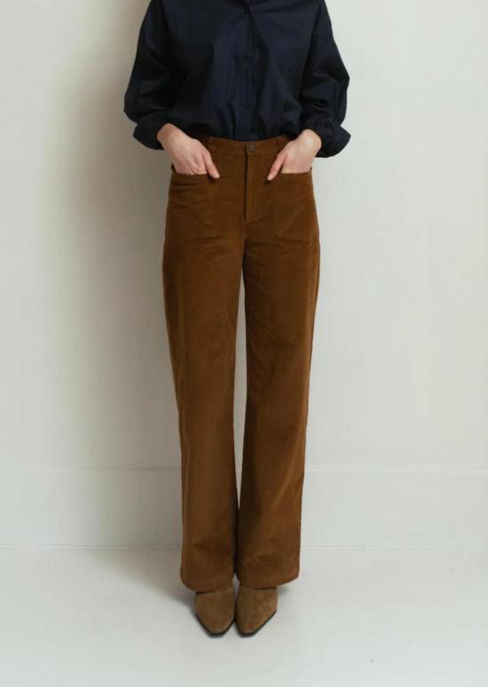  페이퍼 라벨 스트레이트 팬츠 종이 라벨 윌마 팬츠 연갈색