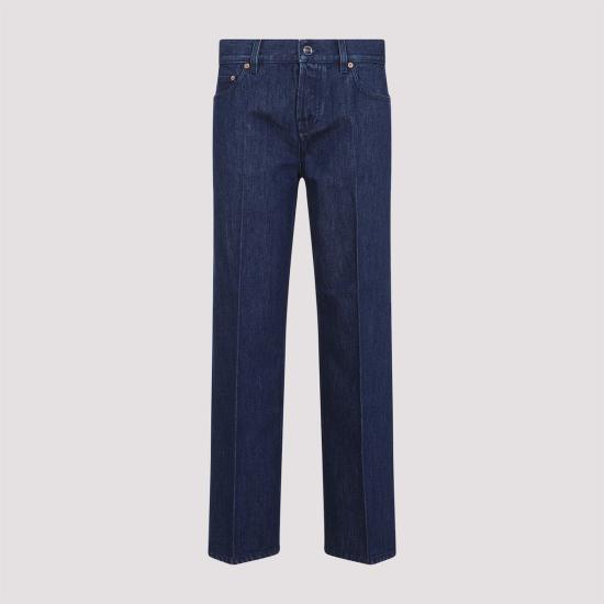  구찌 데님 팬츠 스트레이트 레그 진 다크 블루