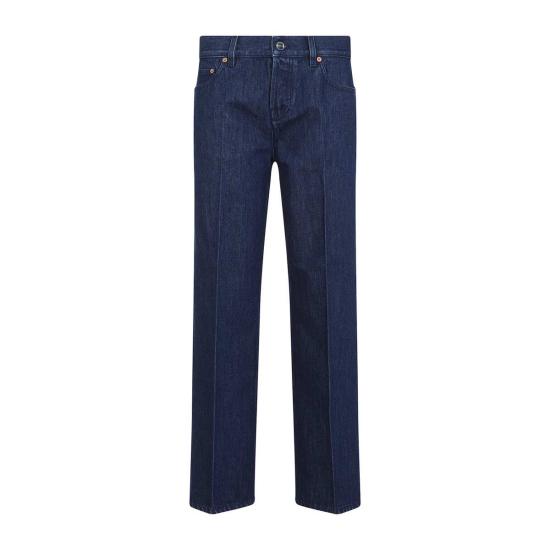  구찌 데님 팬츠 스트레이트 레그 진 다크 블루 - GUCCI