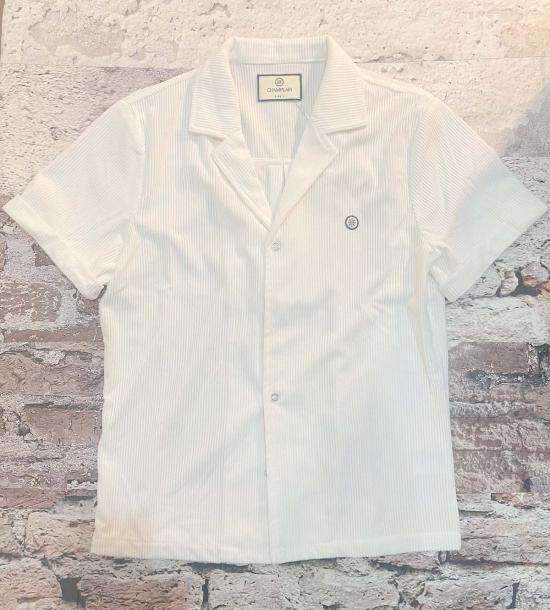  Champlain 셔츠 샹플랭 캠프 칼라 코드 셔츠 화이트