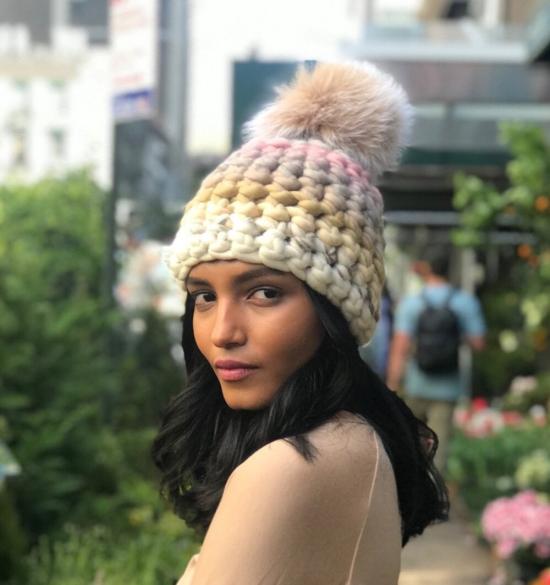  미샤램퍼트 모자 미샤 램퍼트 파스텔 스트라이프 비니 + 블러쉬 XL 폼폼 - MISCHA LAMPERT