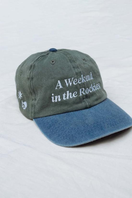  Hand embroidered hat 모자 손으로 자수한 , 로키 산맥에서의 주말, 공기와 물 속의 - OTHER BRANDS