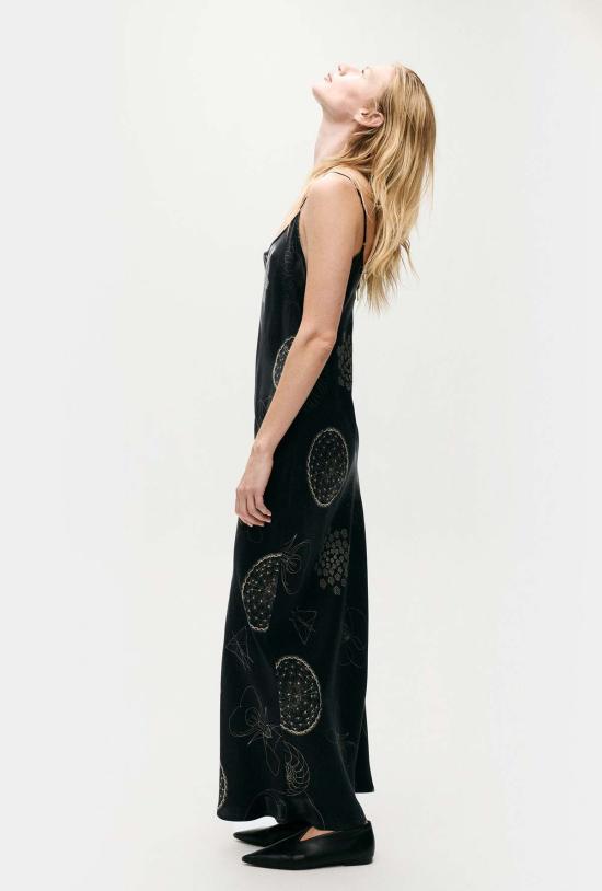  실크 런드리 롱 원피스 1996 드레스 피보나치 블랙 - SILK LAUNDRY