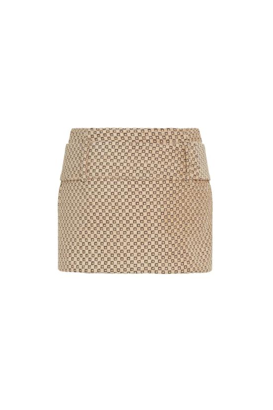  OLIVIA LATINOVICH 숏 스커트 올리비아 라티노비치 셰닐 미니 스커트 카키 - OTHER BRANDS