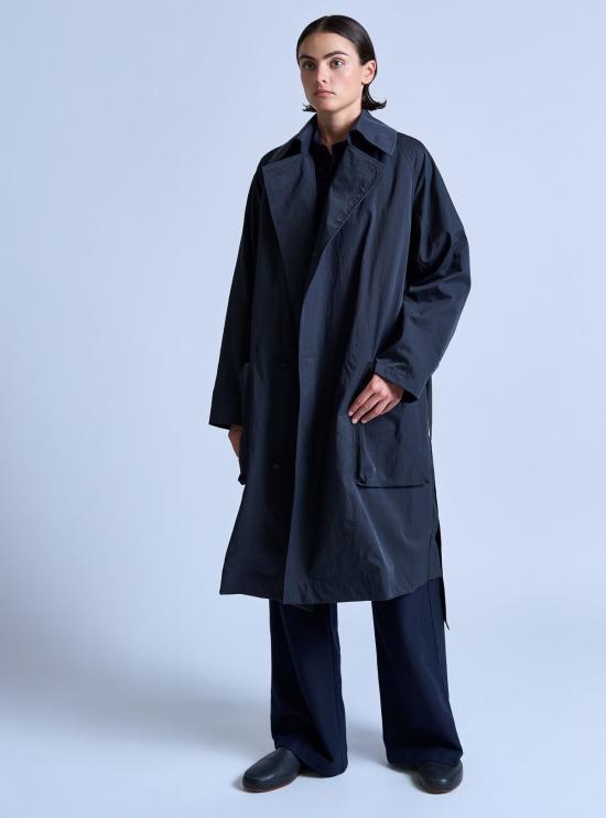  그레이 트렌치 코트 피크드 라펠 - GREI