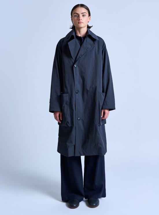  그레이 트렌치 코트 피크드 라펠 - GREI