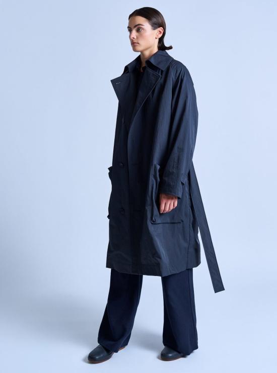  그레이 트렌치 코트 피크드 라펠 - GREI