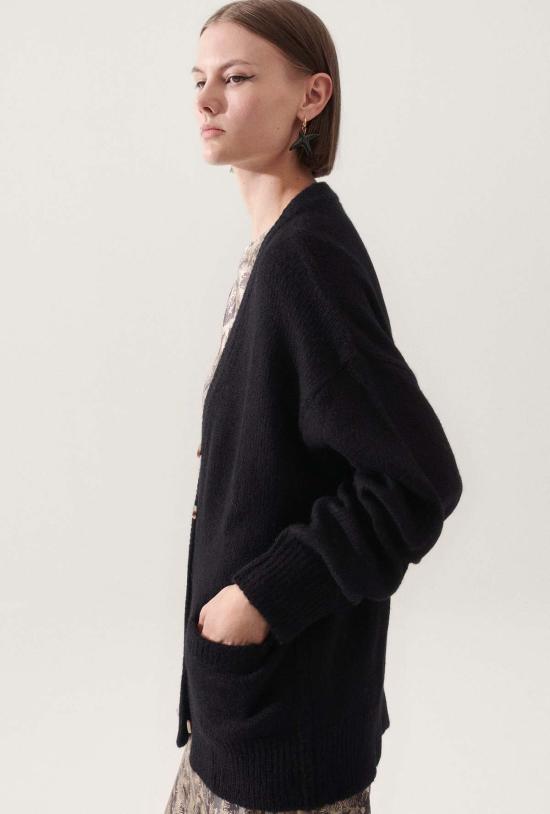  실크 런드리 가디건 알파카 슬라우치  블랙 - SILK LAUNDRY