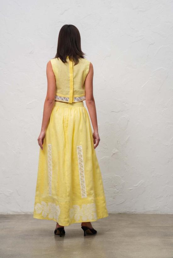  Annabo 민소매 티셔츠 안나보 데저트 로즈 크롭탑 옐로우 - OTHER BRANDS