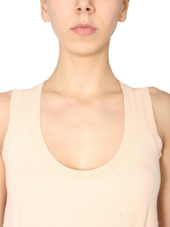  보테가베네타 민소매 티셔츠 보테가 베네타 니트 탱크탑 핑크 - BOTTEGA VENETA