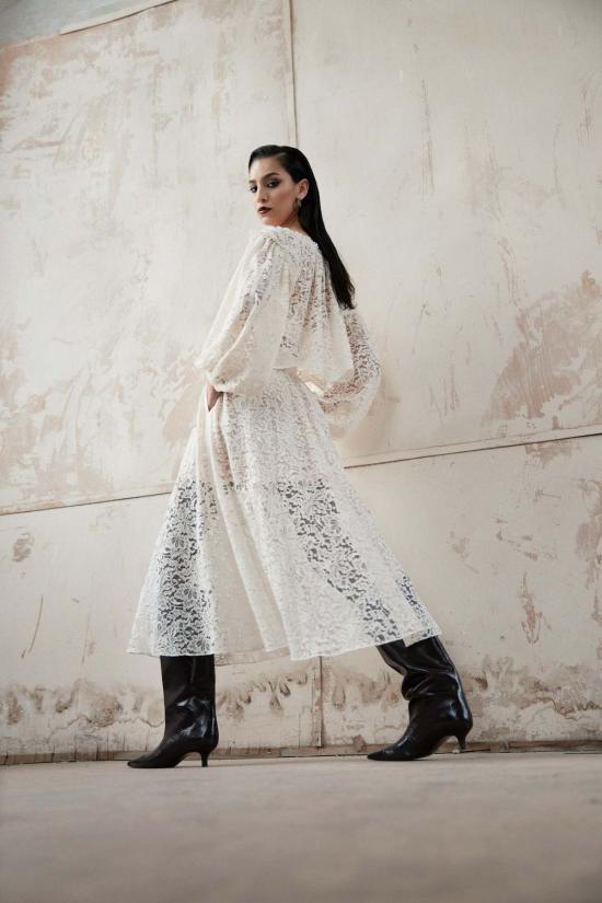  Santicler 롱 원피스 산티클레르 오자나 레이스 드레스 (그로스그레인 아플리케 슈가 장식)