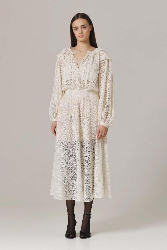  Santicler 롱 원피스 산티클레르 오자나 레이스 드레스 (그로스그레인 아플리케 슈가 장식) - SANTICLER