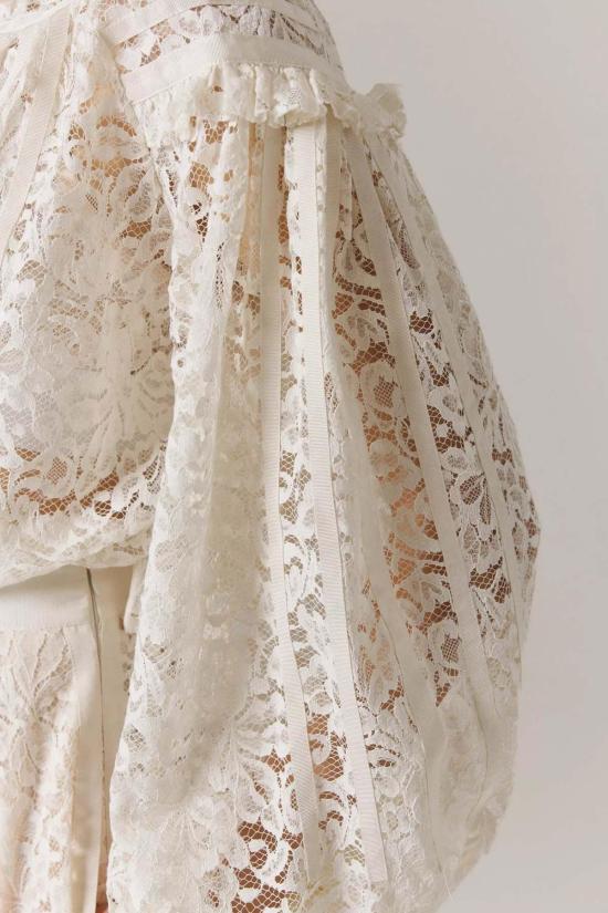  Santicler 롱 원피스 산티클레르 오자나 레이스 드레스 (그로스그레인 아플리케 슈가 장식) - SANTICLER