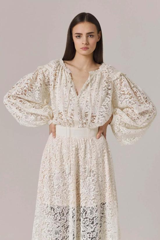  Santicler 롱 원피스 산티클레르 오자나 레이스 드레스 (그로스그레인 아플리케 슈가 장식) - SANTICLER