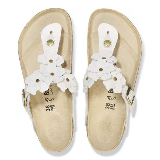 26SS 버켄스탁 샌들 GIZEH FLOWERS 1026686 WHITE White - BIRKENSTOCK