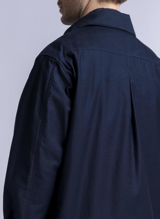  GREI. 자켓 그레이. 텀블드 크레이프 새틴 사진작가 재킷 미드나잇 블루 - OTHER BRANDS