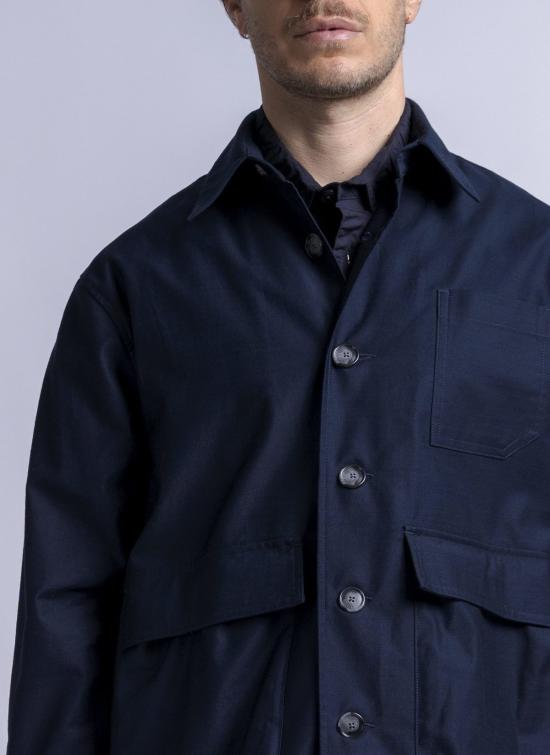  GREI. 자켓 그레이. 텀블드 크레이프 새틴 사진작가 재킷 미드나잇 블루 - OTHER BRANDS